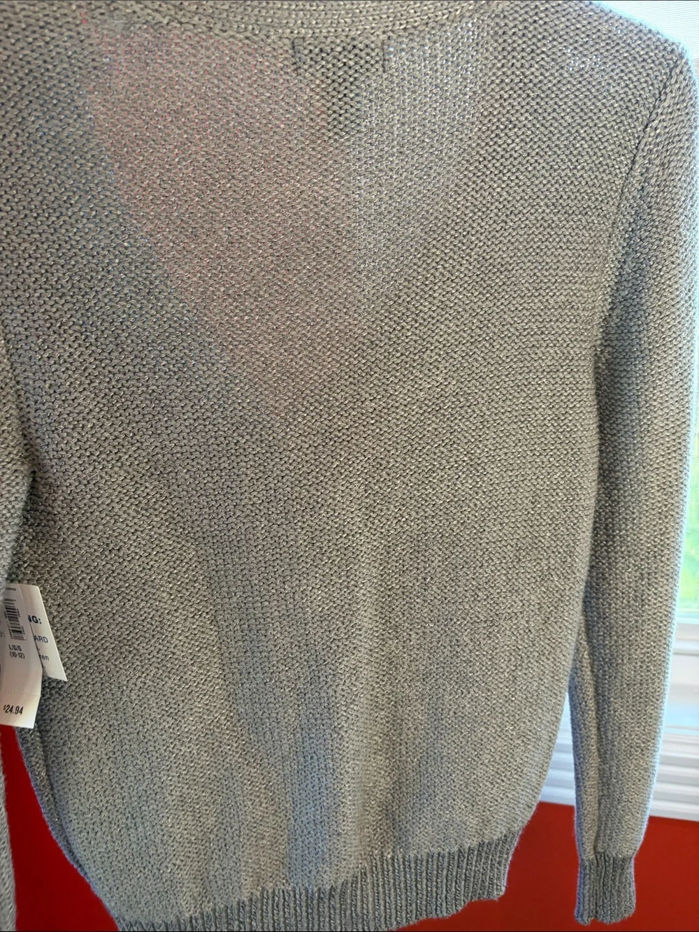 Old Navy Girls Gray V-Neck Sequin Accent Cardigan